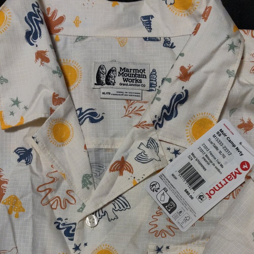 Marmot Muir Camp Collar Novelty Shirt In Trail Mix XL NEW WITH TAGS